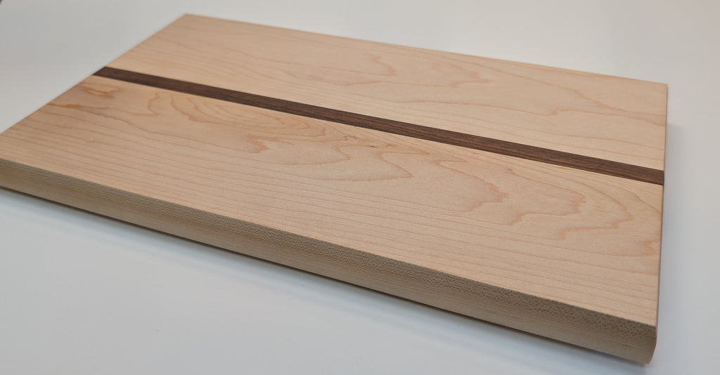 Maple Serving Board with Walnut inlay.